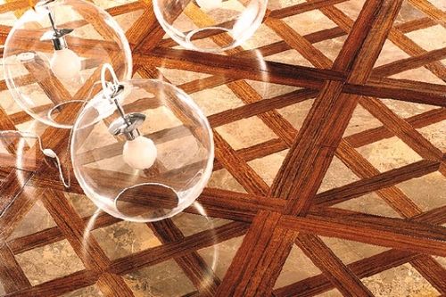 Паркет из массивной доски - JACQUELINE - PARQUET IN - с мраморной инкрустацией / промасленный / приклеиваемый