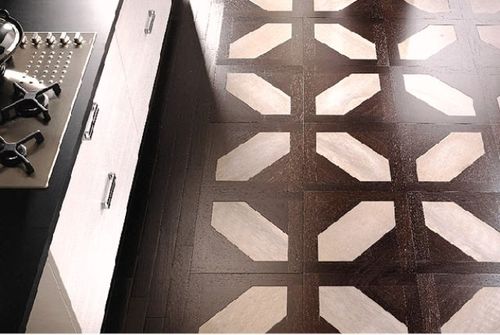 Паркет из массивной доски - SOPHIE - DARK WENGE - PARQUET IN - с мраморной инкрустацией / покрытый лаком / приклеиваемый