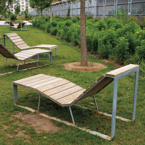 Современный садовый шезлонг - ATLANTIQUE - AREA - из сосны / из ясеня / из гальванизированной стали