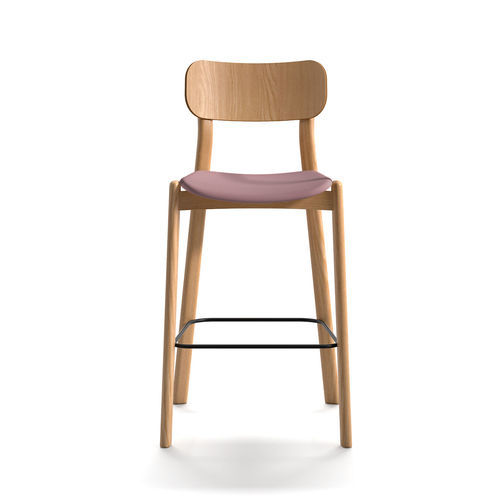 Современный барный стул - Kiyumi Wood ST + Fixed cushion - arrmet - для интерьера / из ткани / из ясеня