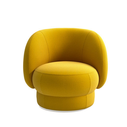 Дизайнерское кресло - Cèpe Lounger - arrmet - из ткани / из дерева / желтое