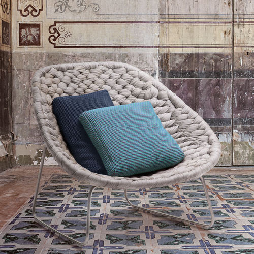 Современное кресло - SHITO - PAOLA LENTI - из ткани / из нержавеющей стали / со съемной подушкой