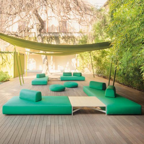 Современный диван - ORLANDO - PAOLA LENTI - для сада / из ткани / 7 и более мест