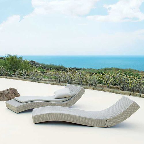 Современный садовый шезлонг - WAVE - PAOLA LENTI - из полиэстера / из веревки / для сада