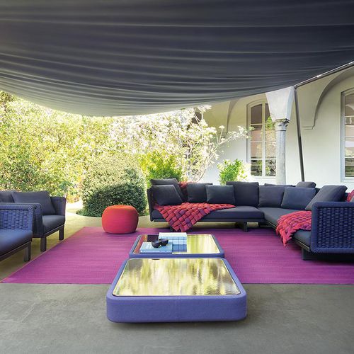 Современный журнальный столик - COVE - PAOLA LENTI - из алюминия / из камня / из веревки