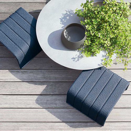 Современный вспомогательный столик - FRAME - PAOLA LENTI - из алюминия / из нержавеющей стали / из веревки