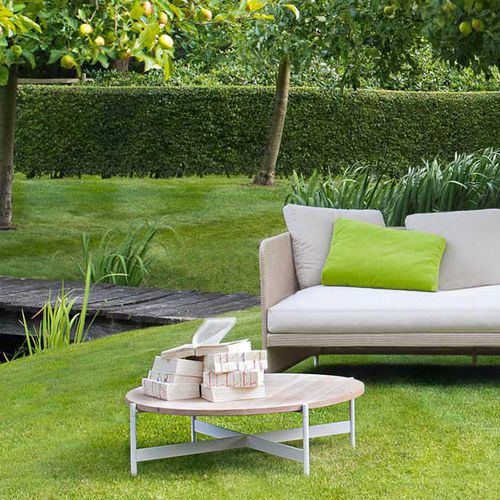 Современный вспомогательный столик - HERON - PAOLA LENTI - из стали / из мрамора / круглый