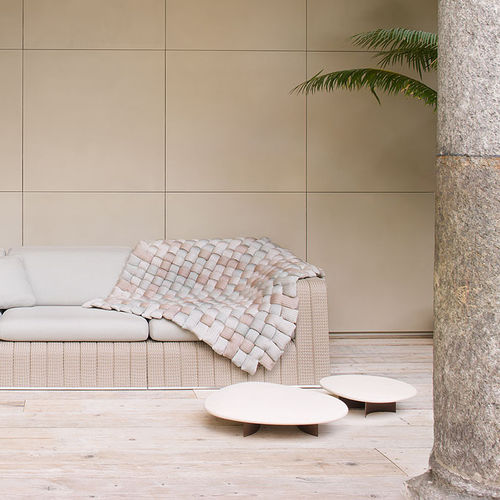Современный вспомогательный столик - ISOLE - PAOLA LENTI - из стали / из камня / для бытового использования