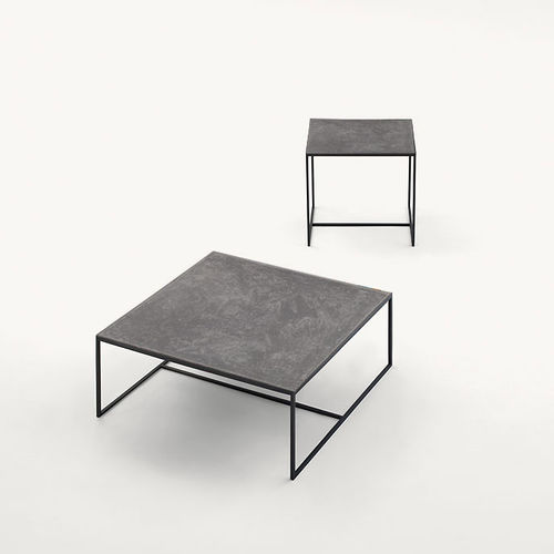 Современный вспомогательный столик - LIO - PAOLA LENTI - из нержавеющей стали / квадратный / для бытового использования