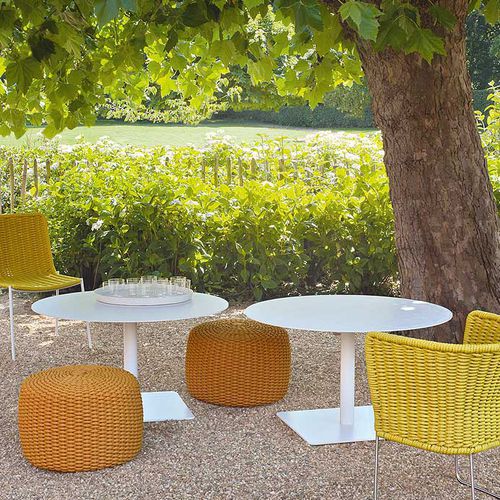 Современный стол - GIRO - PAOLA LENTI - из нержавеющей стали / из камня / из полированного алюминия