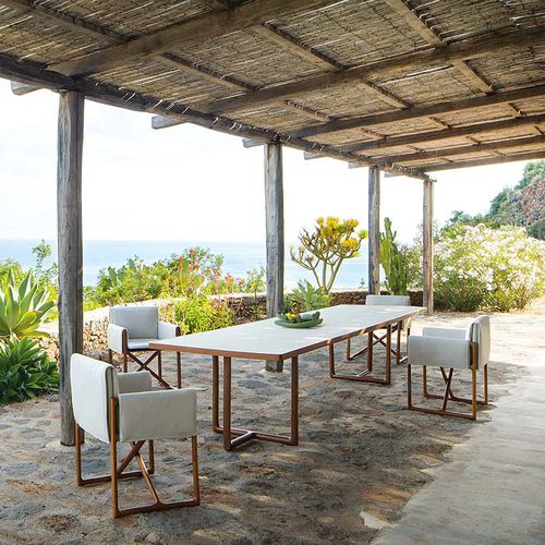 Современный стол - PORTOFINO - PAOLA LENTI - из венге / из полированного алюминия / прямоугольный