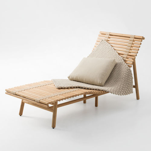 Современный шезлонг - SHIBUI - PAOLA LENTI - из бамбука / для наружного применения / 4 ножки