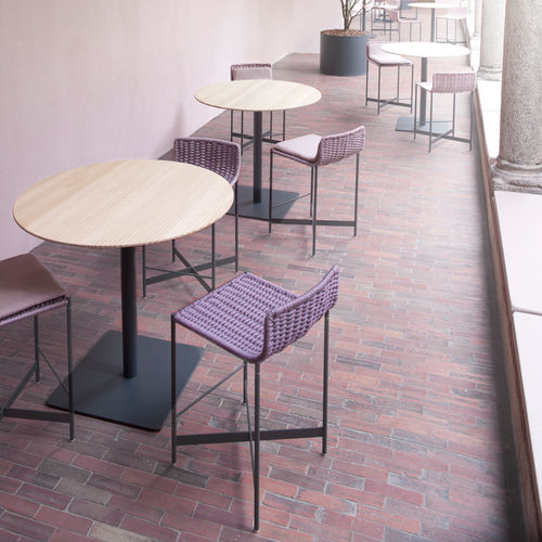 Современный высокий стол для еды стоя - GIRO - PAOLA LENTI - из алюминия / круглый / регулируемый по высоте