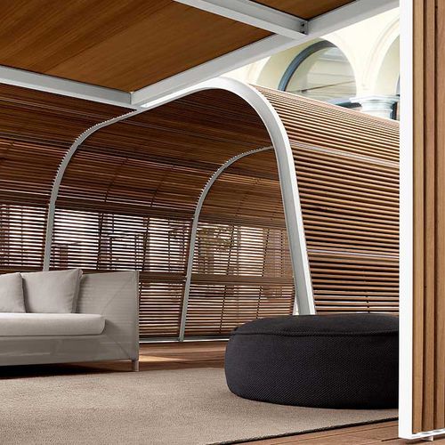 Тент из дерева - CABANNE - PAOLA LENTI - из алюминия / из гальванизированной стали / деревянная крыша