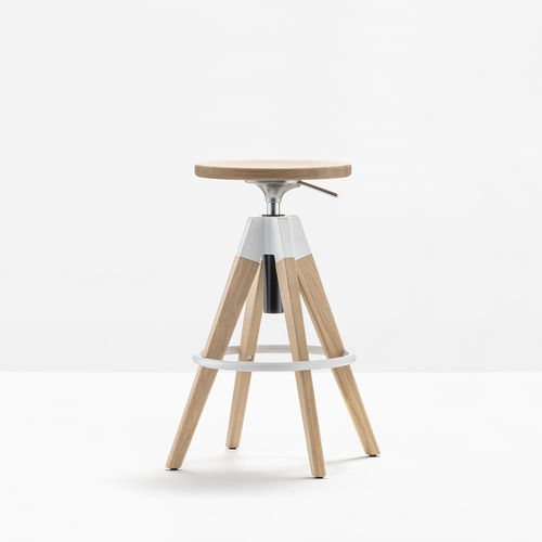 Современный барный табурет - ARKI-STOOL ARKW6 - PEDRALI - с основанием из дуба / с основанием из стали / 4 ножки