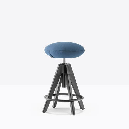 Современный офисный табурет - arki-stool ARKW8/2 - PEDRALI - из ткани / с основанием из дуба / с основанием из стали