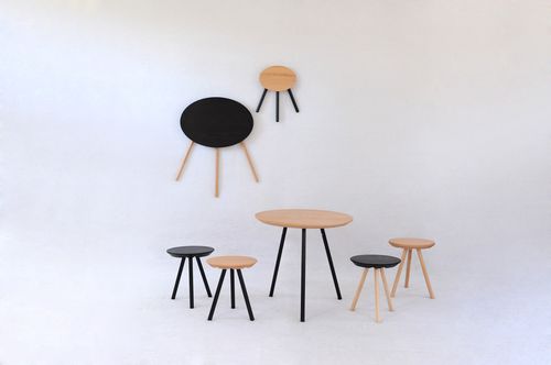 Современный стол - 2D - SMARIN - из дерева / круглый / складной