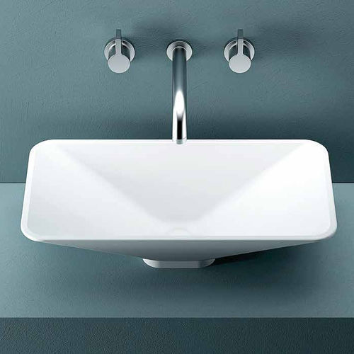 Настольная раковина - SQUARE - PLANIT - из Corian® / прямоугольная / без отверстия