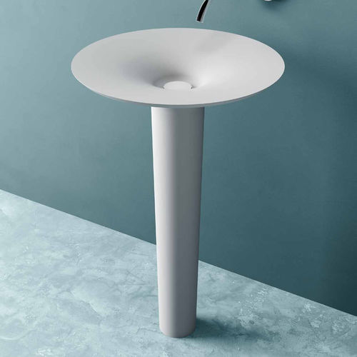 Раковина на ножке - TUBE 3 - PLANIT - из Corian® / круглая / без отверстия