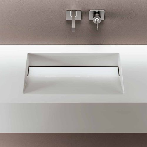 Встроенная раковина - CASCADE - PLANIT - из Corian® / со встроенной столешницей / прямоугольная