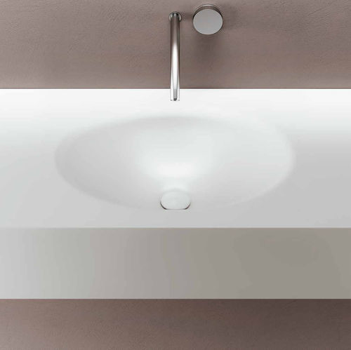 Встроенная раковина - SMOOTH - PLANIT - из Corian® / со встроенной столешницей / овальная