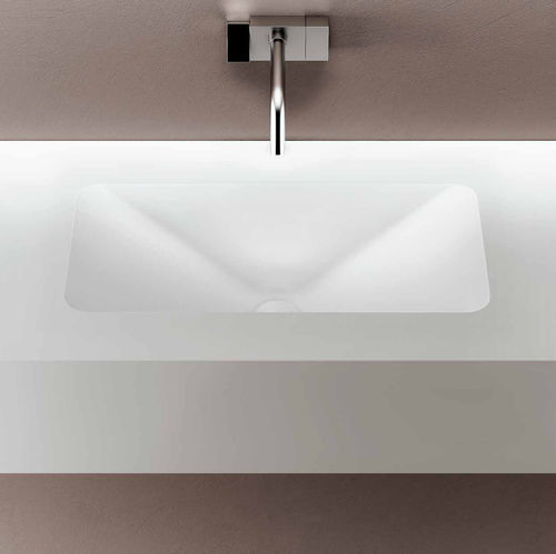 Встроенная раковина - SQUARE - PLANIT - из Corian® / со встроенной столешницей / прямоугольная