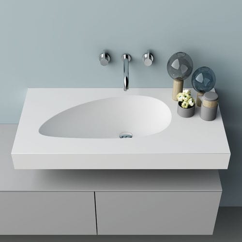 Встроенная раковина - WING - PLANIT - из Corian® / со встроенной столешницей / изогнутая