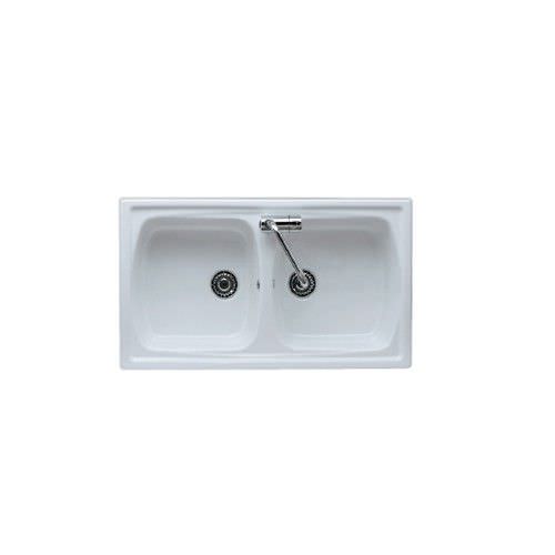 Кухонная раковина 2 чаши - 5102D90 - GALASSIA - без сушки / из керамики / встраиваемая сверху