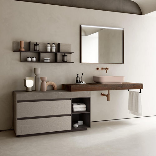 Подвесная тумба под умывальник - SW115  - RAB ARREDOBAGNO - напольная / из дерева / из ламината высокого давления
