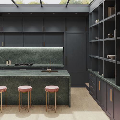 Рабочая поверхность из Silestone® - Jardin Emerald - Cosentino - для кухни / зеленая / полированная