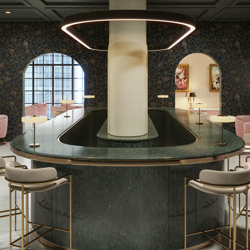 Барная стойка для бара - Jardin Emerald - Cosentino - из Silestone® / изогнутая