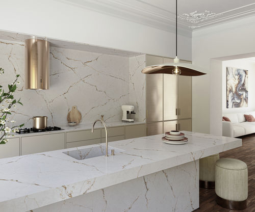 Рабочая поверхность из Silestone® - Le chic : Versailles Ivory - Cosentino - для кухни / белая / полированная