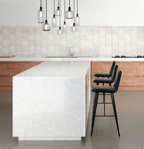 Рабочая поверхность из Silestone® - Ethereal Series - Cosentino - для кухни / белая / с квадратным краем