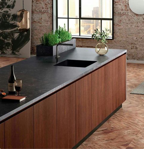 Рабочая поверхность из Silestone® - Loft Series - Cosentino - для кухни / черная / с квадратным краем
