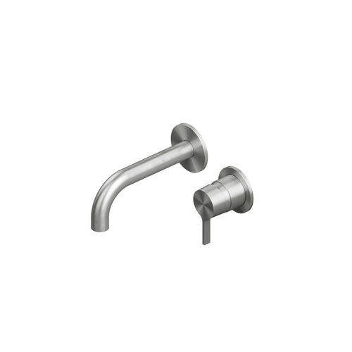 Однорычажный смеситель для раковины - VOLCANO 36 13.00 - QuadroDesign - настенный / из нержавеющей стали / для ванной комнаты