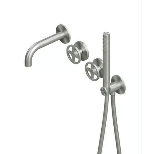 Набор для ванны из нержавеющей стали 316L - VALVOLA02 20 69 - QuadroDesign - настенный / современный / 2 отверстия