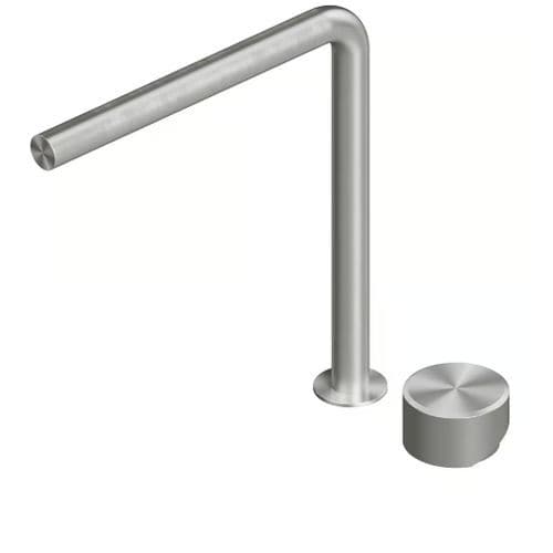 Однорычажный смеситель для умывальника - STEREO 16 32 T - QuadroDesign - на борт ванны / из нержавеющей стали 316L / для ванной комнаты