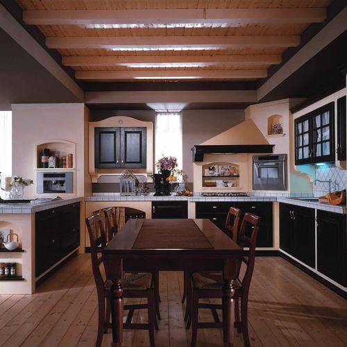 Классическая кухня - ANTICO CASALE - Torchetti Cucine - из дерева / в форме U / с ручками