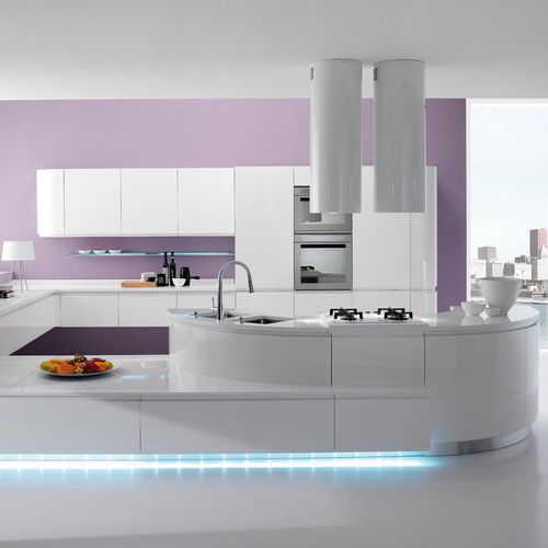 Современная кухня - SEVEN - Torchetti Cucine - из ламината / островного типа / без ручки