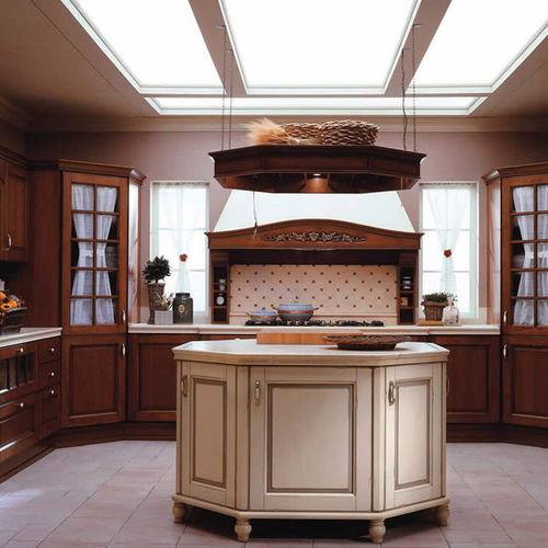 Классическая кухня - ANTICO CASALE - Torchetti Cucine - из фанерованной древесины / из дерева / островного типа