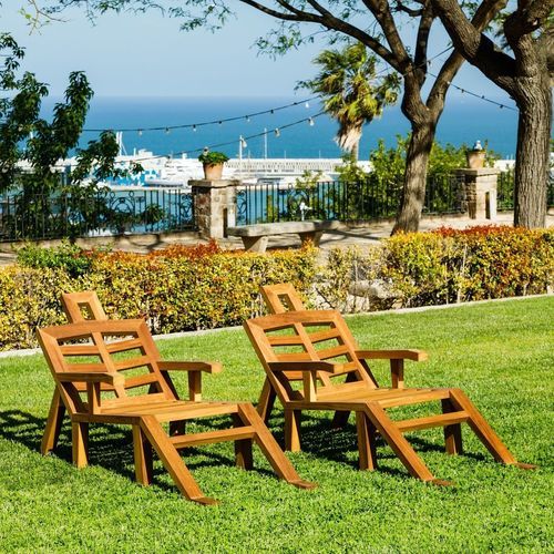Современный садовый шезлонг - PORTLLIGAT  - BD Barcelona Design - из ткани / из ироко / из ироко