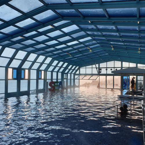 Навес для бассейна убирающийся - AQUASUN - Libart Enclosure Systems - высокий / средняя высота / у стенки