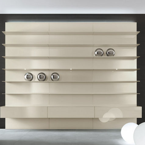 Настенный стеллаж - ABACUS LIVING - RIMADESIO - современный / из дерева / из лакированной древесины