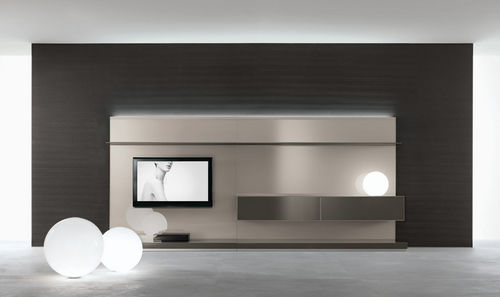Современный настенный комплект для ТВ - ABACUS LIVING - RIMADESIO - из стекла