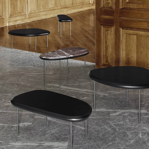 Современный журнальный столик - PEBBLE - Living Divani - из лакированной МДФ / из мрамора / с основанием из стали