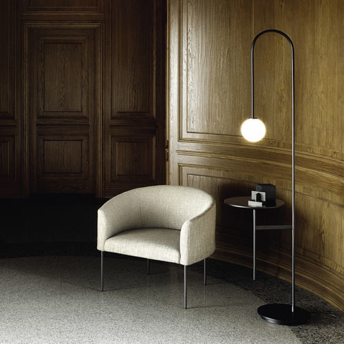 Напольная лампа - LIGHT WITH A TABLE - Living Divani - из стали / из лакированной стали / из стального листа