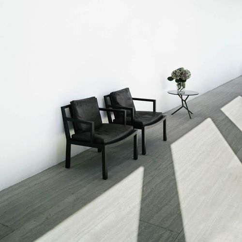 Современное кресло - GRAY - Living Divani - из ткани / из кожи / из дуба