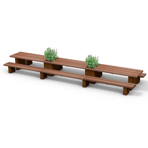 Современный стол для пикника - Solid Green - Streetlife - из дерева / с основанием из оцинкованной стали / с основанием из термолакированной стали