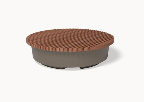 Современная общественная скамейка - LEAN PODIUM DISCS - Streetlife - из стекловолокна / из композитных материалов / из переработанного пластика