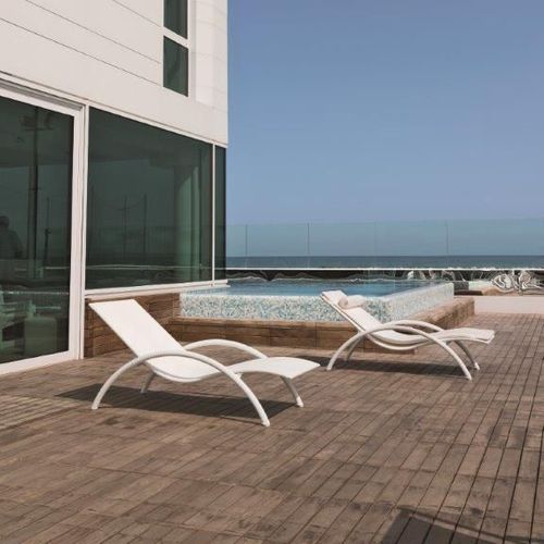Современный садовый шезлонг - FORMENTERA  - Dolcefarniente by DFN srl - из плетеной смолы / для сада / для общественных мест